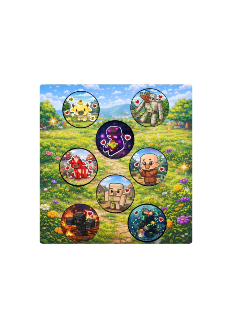 8li minecraft özel tasarım rozet (54mm)