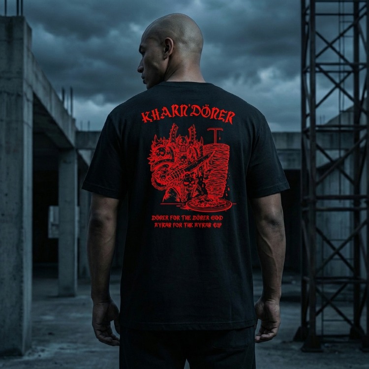 SİYAH KHARN DÖNER T-SHIRT