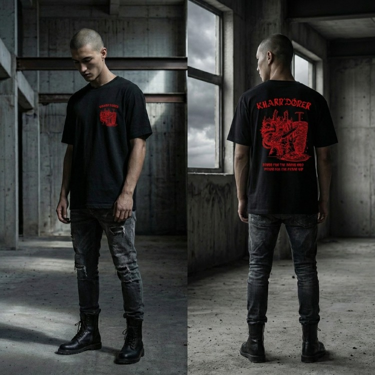 SİYAH KHARN DÖNER T-SHIRT