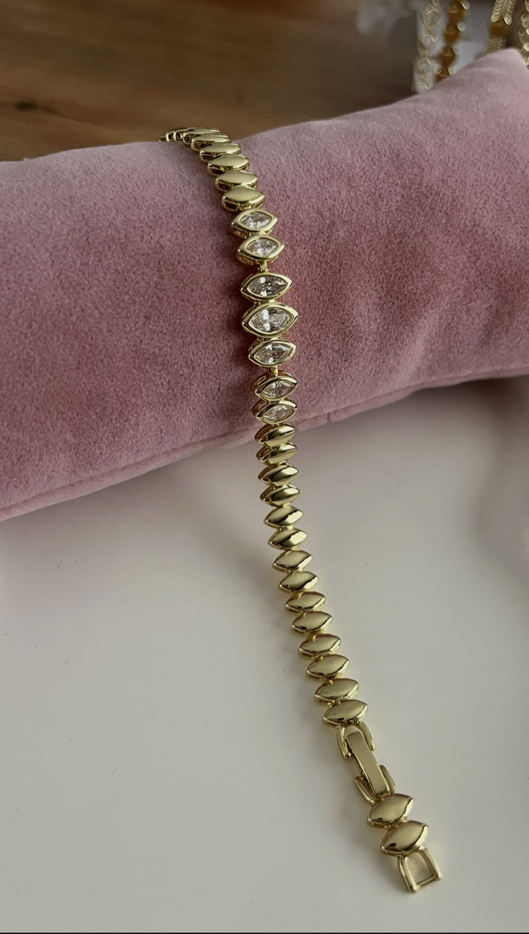 14k gold göz model bileklik