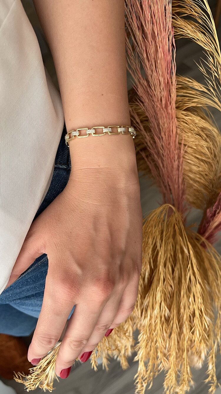 Ataç model Zirkon taşlı bileklik |14k rengi