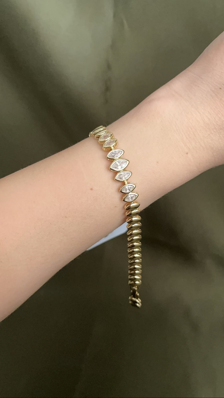 14k gold göz model bileklik