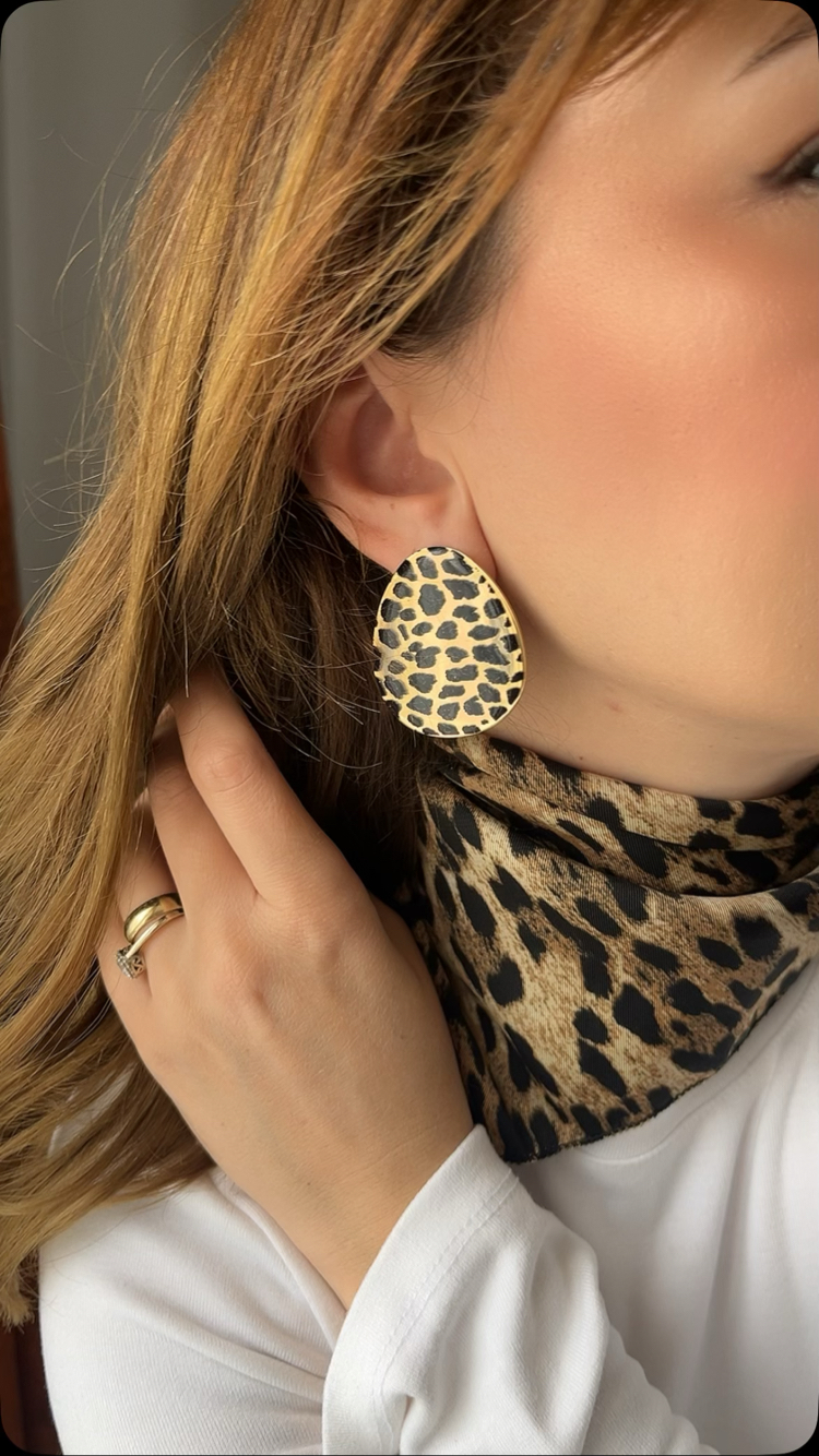 Leopar damla küpe