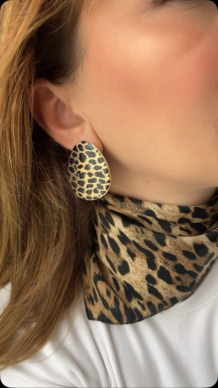 Leopar damla küpe