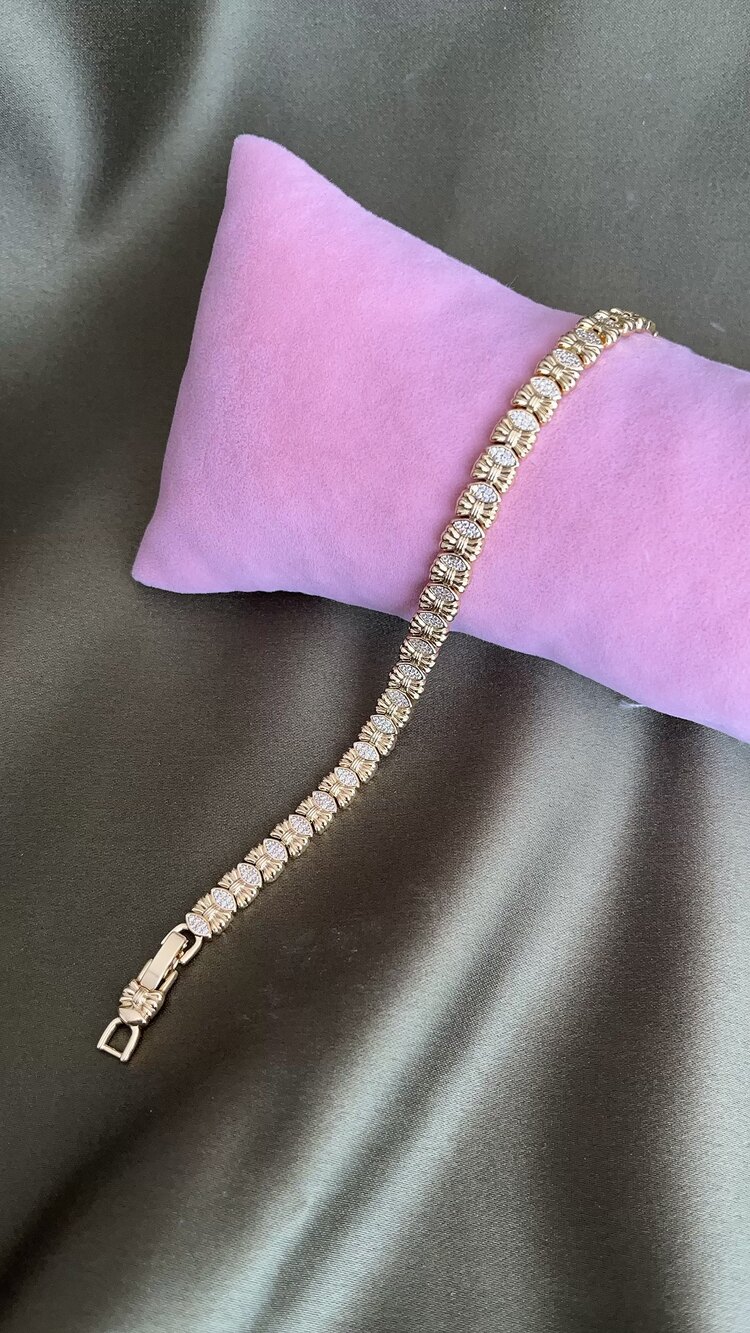 Fiyonk Zirkon taşlı bileklik |14k rengi