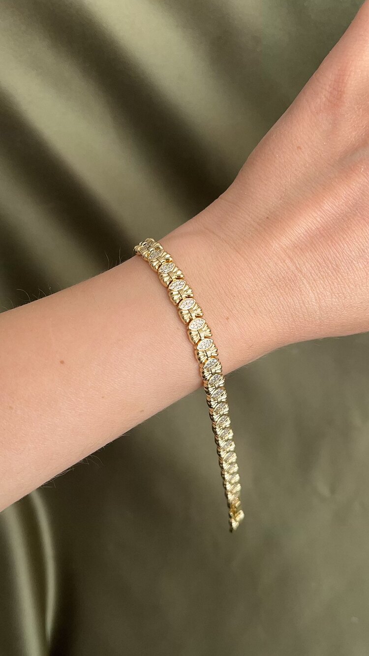 Fiyonk Zirkon taşlı bileklik |14k rengi