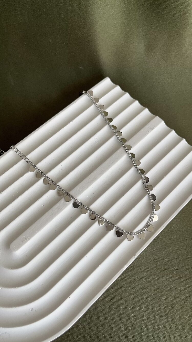 Silver kalp pul detaylı Çelik halhal
