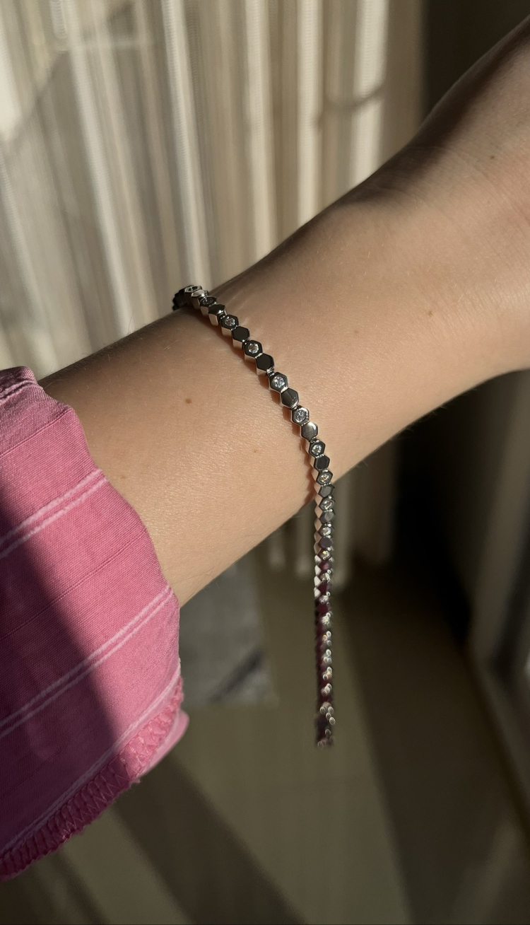 Petek model silver bileklik