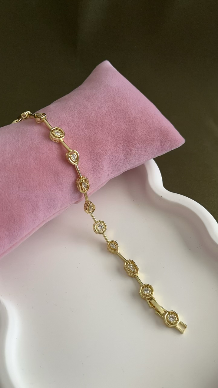 Damla ve baget model vip 14k gold bileklik