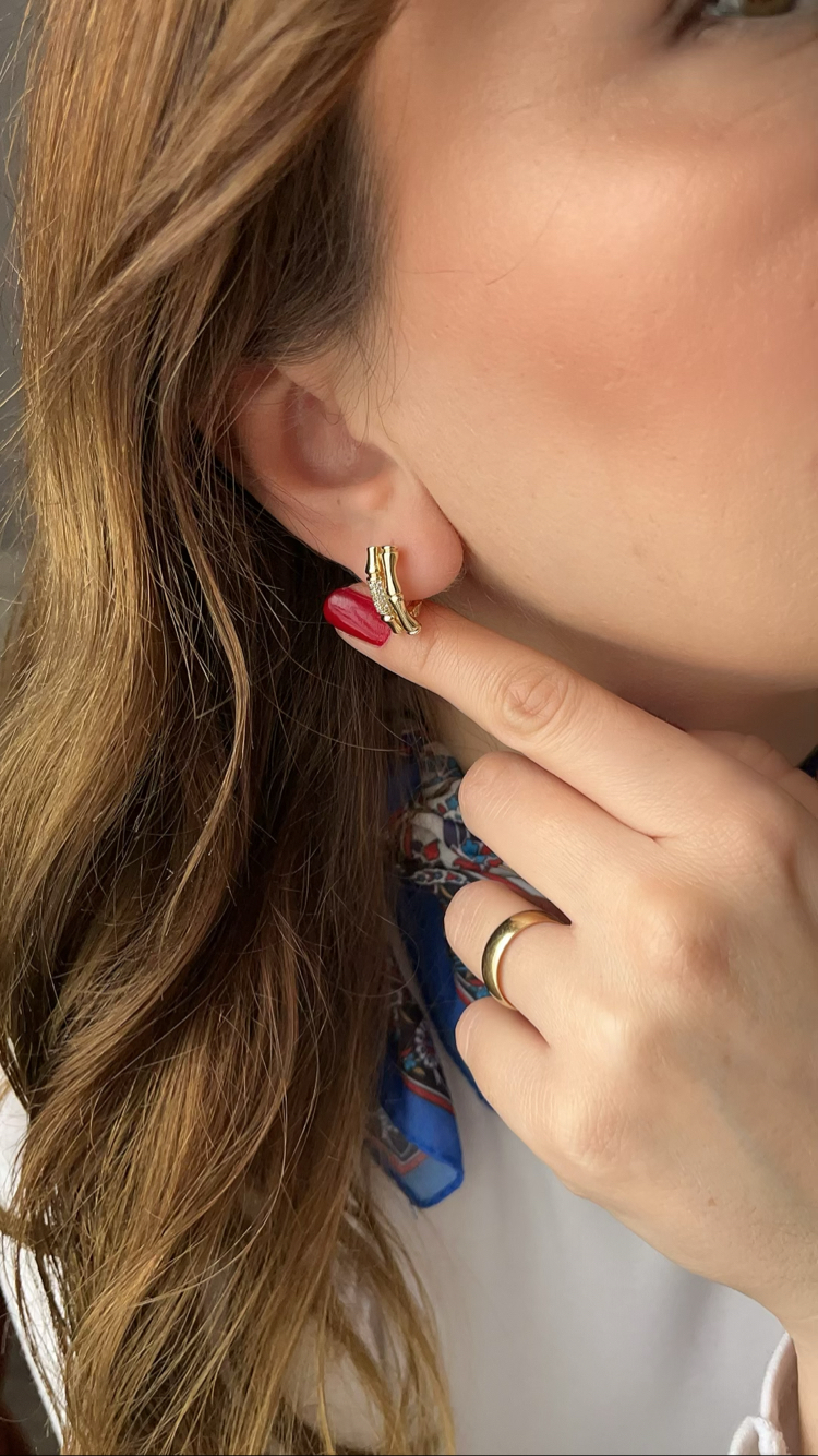 Bambu model 14k gold Xuping küpe