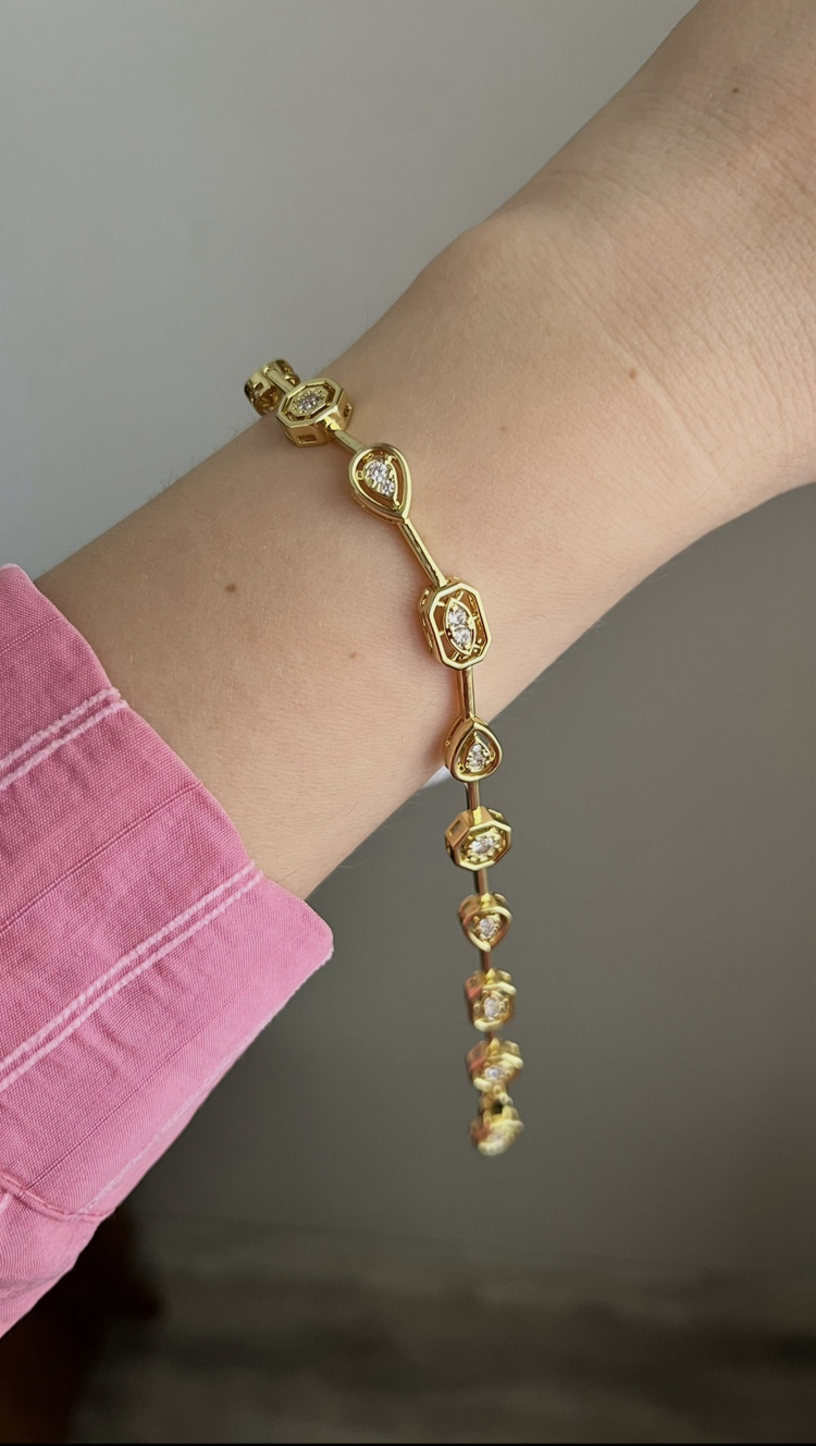 Damla ve baget model vip 14k gold bileklik