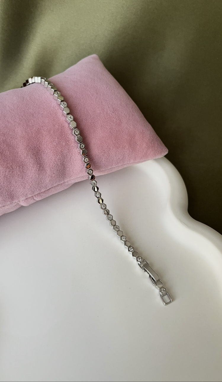 Petek model silver bileklik