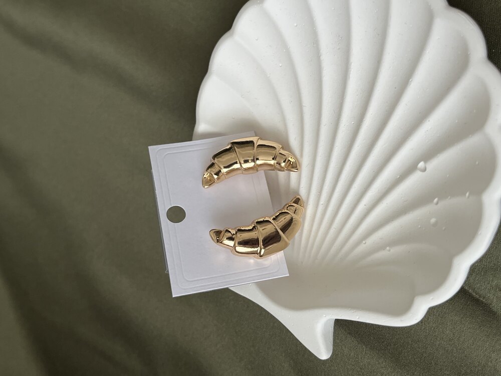Minik kruvasan gold Küpe
