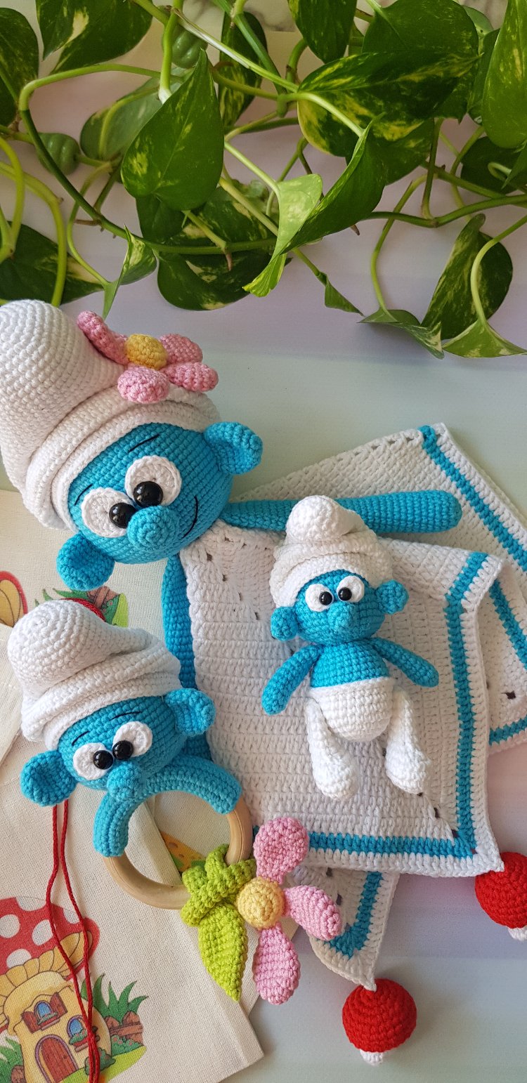 Şirin uyku arkadaşı amigurumi kiti/ minik Şirin tarifi hediye