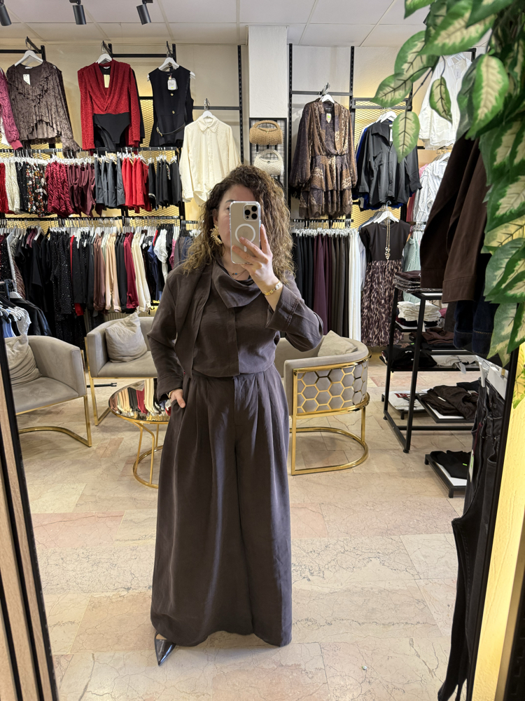 Kahve marka model tencel takım
