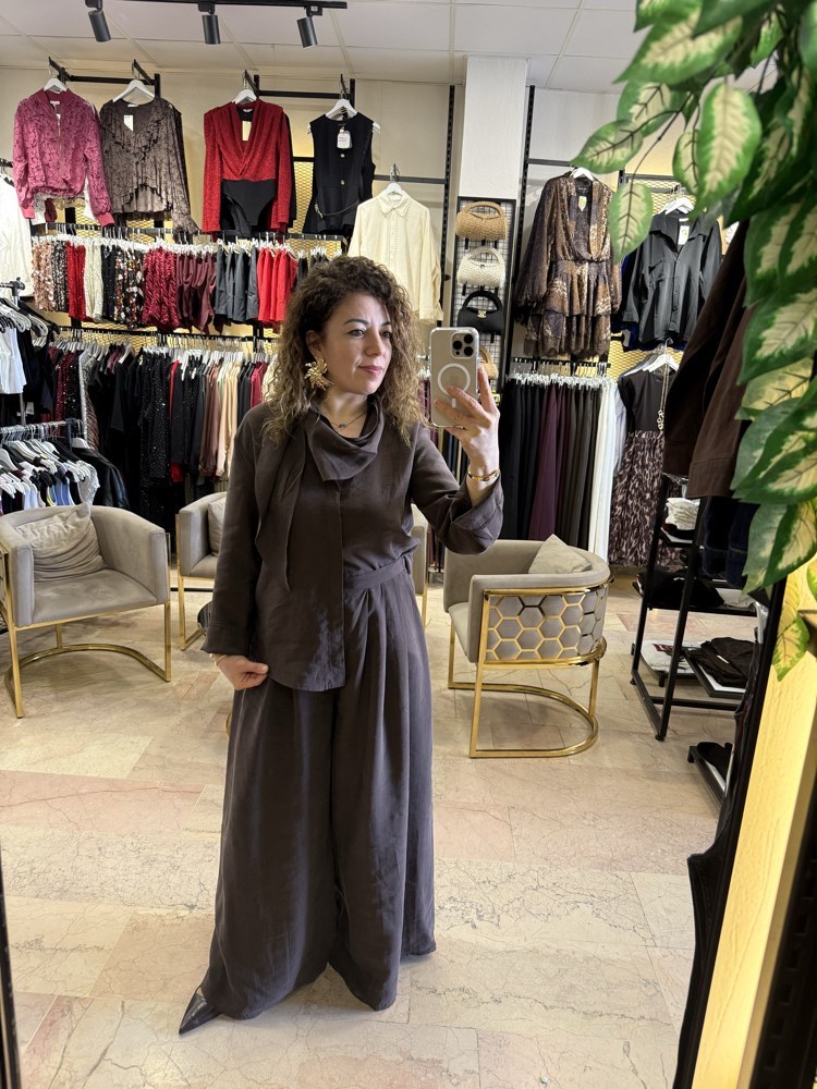 Kahve marka model tencel takım
