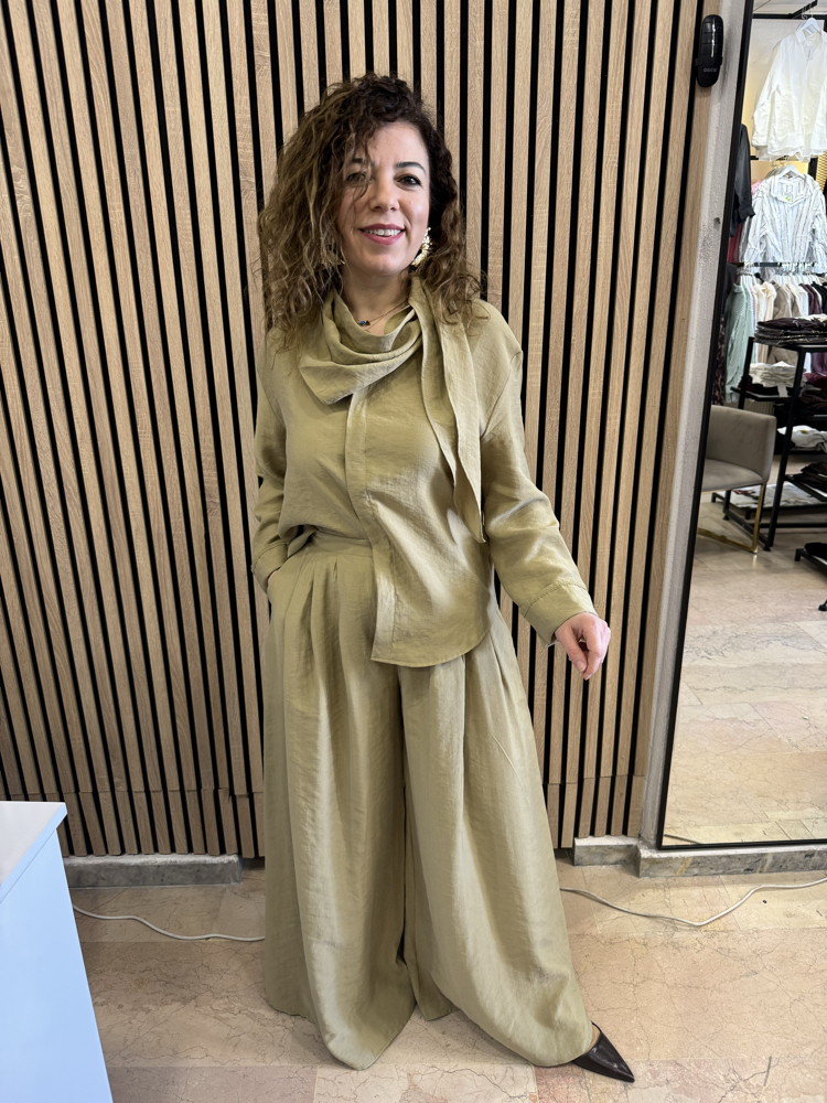  Yeşil Marka model tencel takım 