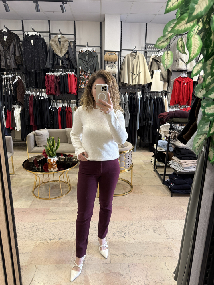 Bordo kesik paça Jean