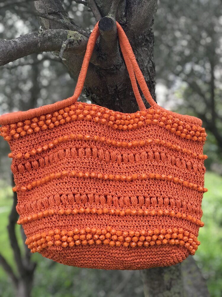 Boncuklu kağıt ip çanta