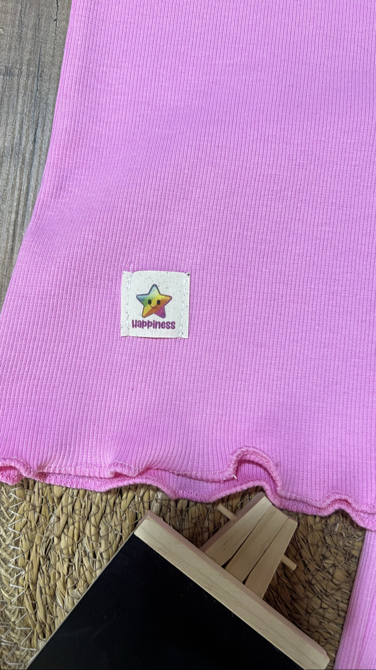 Pembe kolsuz t-shirt şort takım