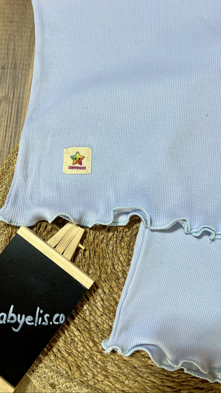 Bebek mavi kolsuz t-shirt şort takım