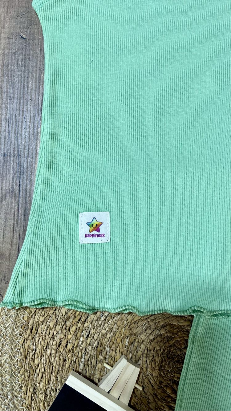 Mint yeşili kolsuz t-shirt şort takım