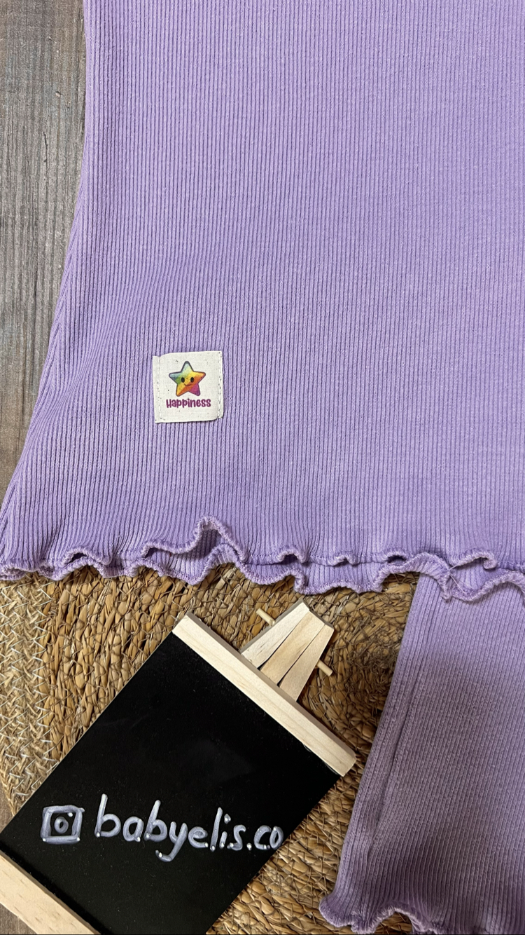 Lila kolsuz t-shirt şort takım