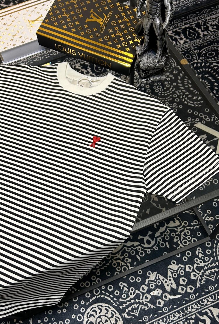 Ami Paris Premium Çizgili T-shirt