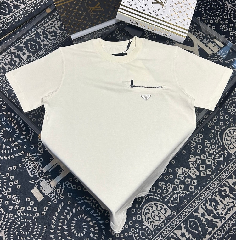 Prada Premium Fermuar Detaylı Premium T-shirt