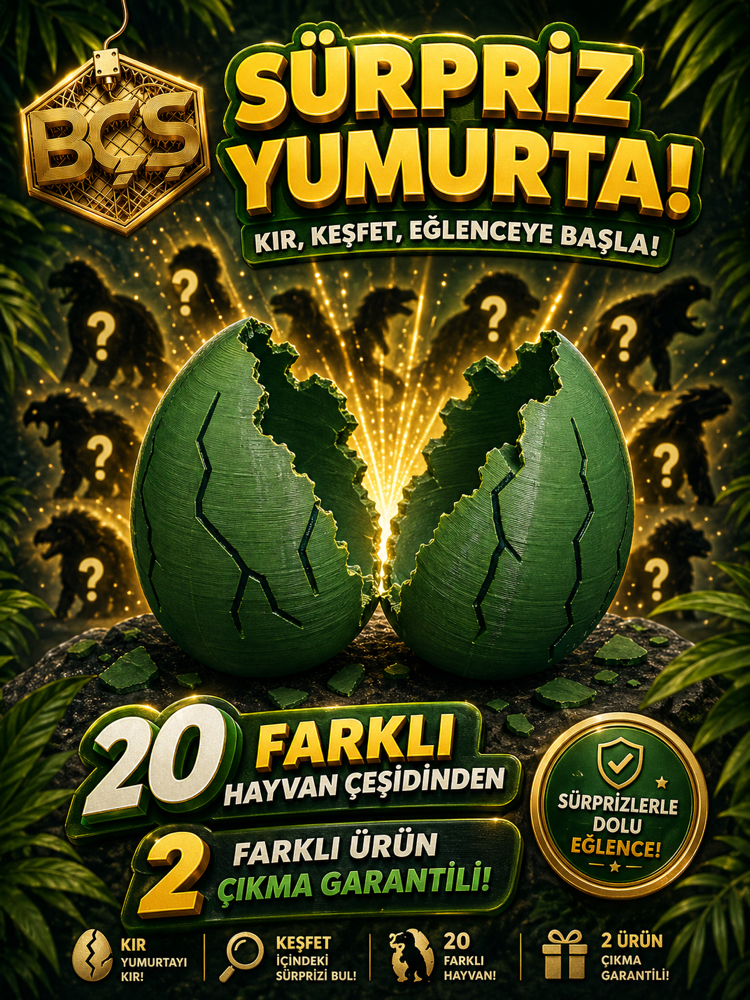 (3 adet)Sürpriz yumurta set hayvan temalı
