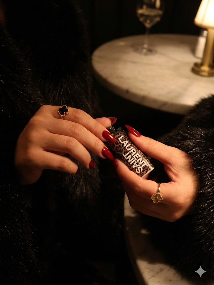 Leopar Desenli Saint Laurent Çakmak