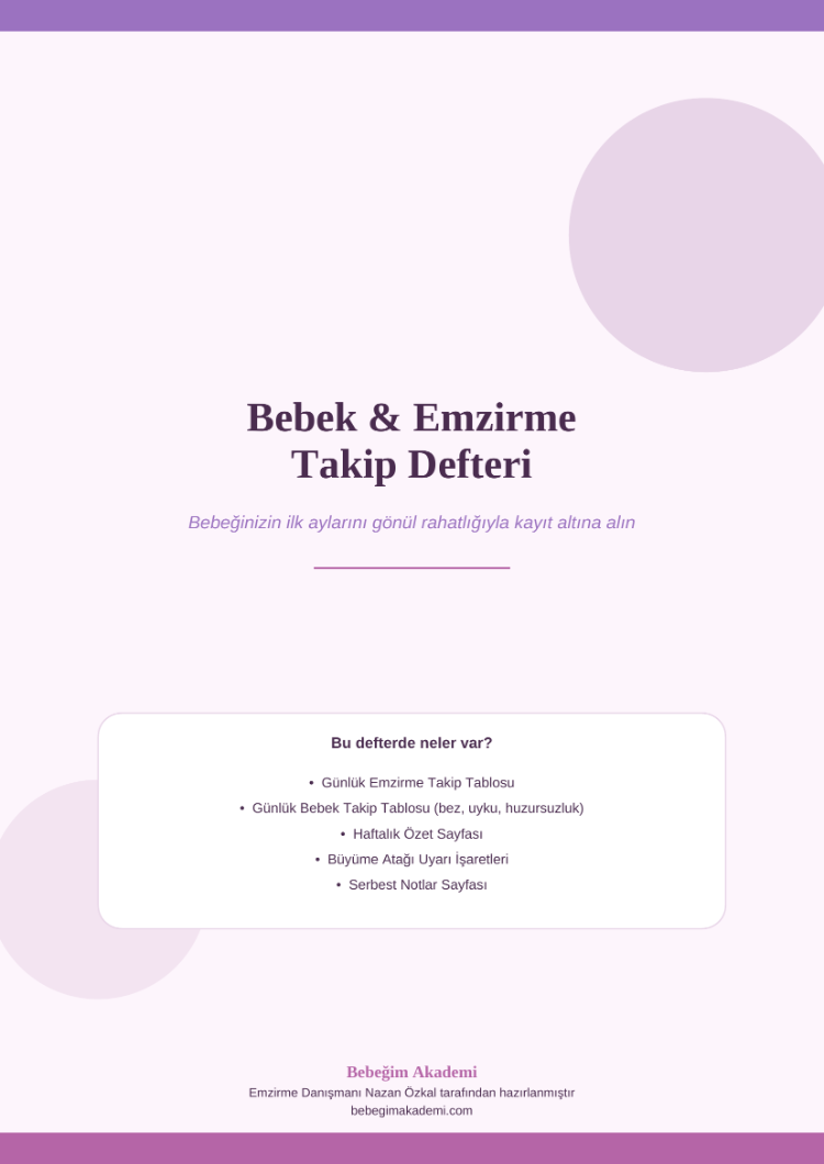 Bebek & Emzirme Takip Defteri| Yazdırılabilir PDF (16 Sayfa)