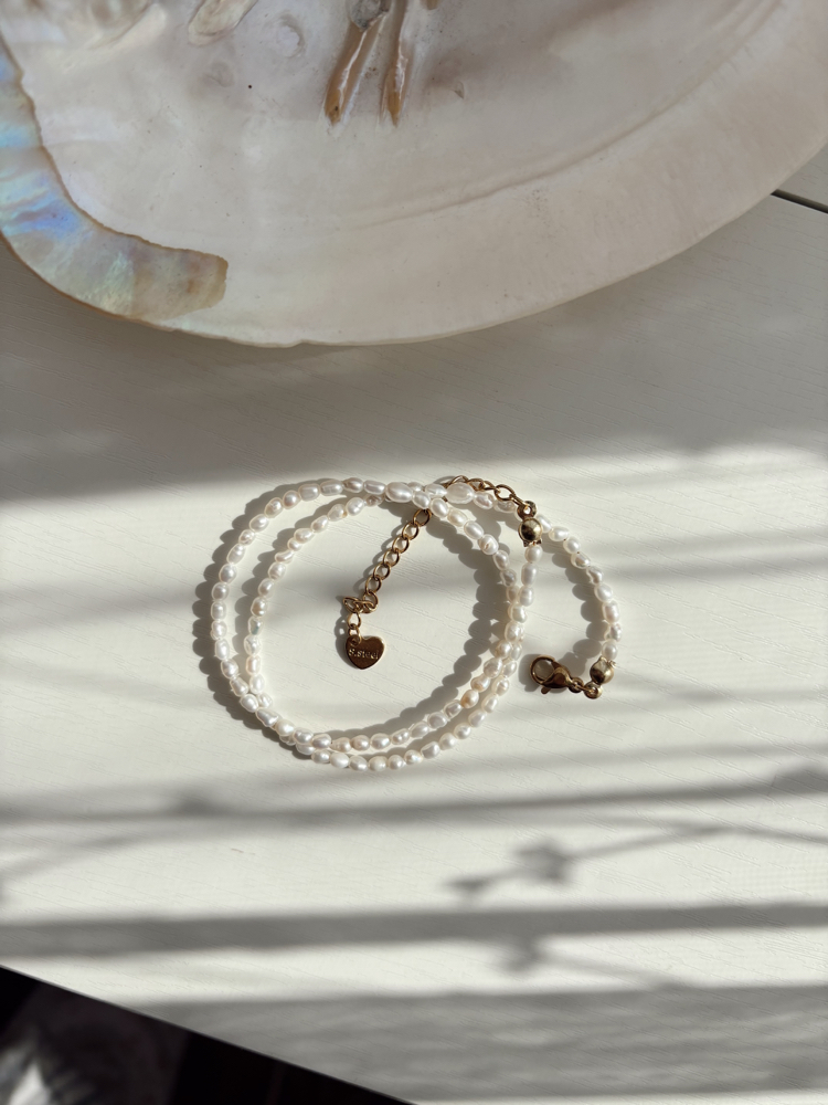 Çelik 2-3 mm  Arpa İnci Kolye – Pure Line 