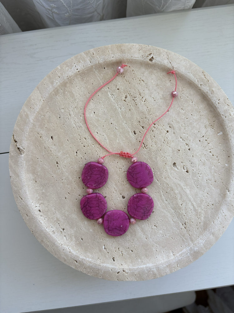 Pembe Tutku ayarlanabilir akrilik bileklik