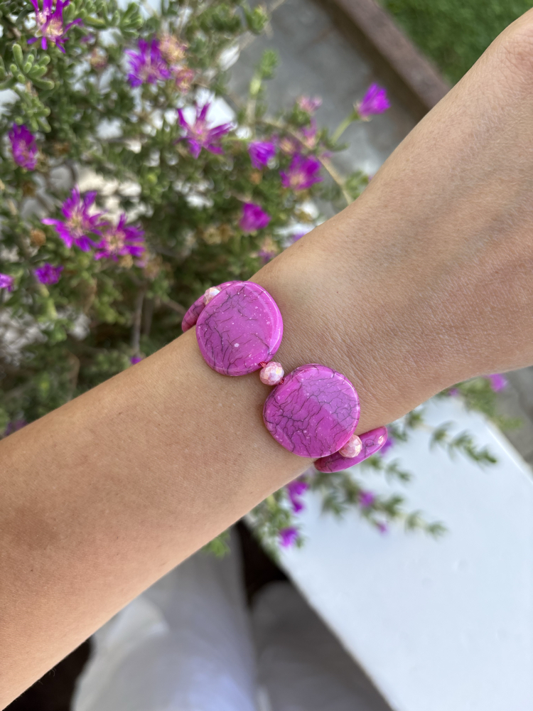Pembe Tutku ayarlanabilir akrilik bileklik