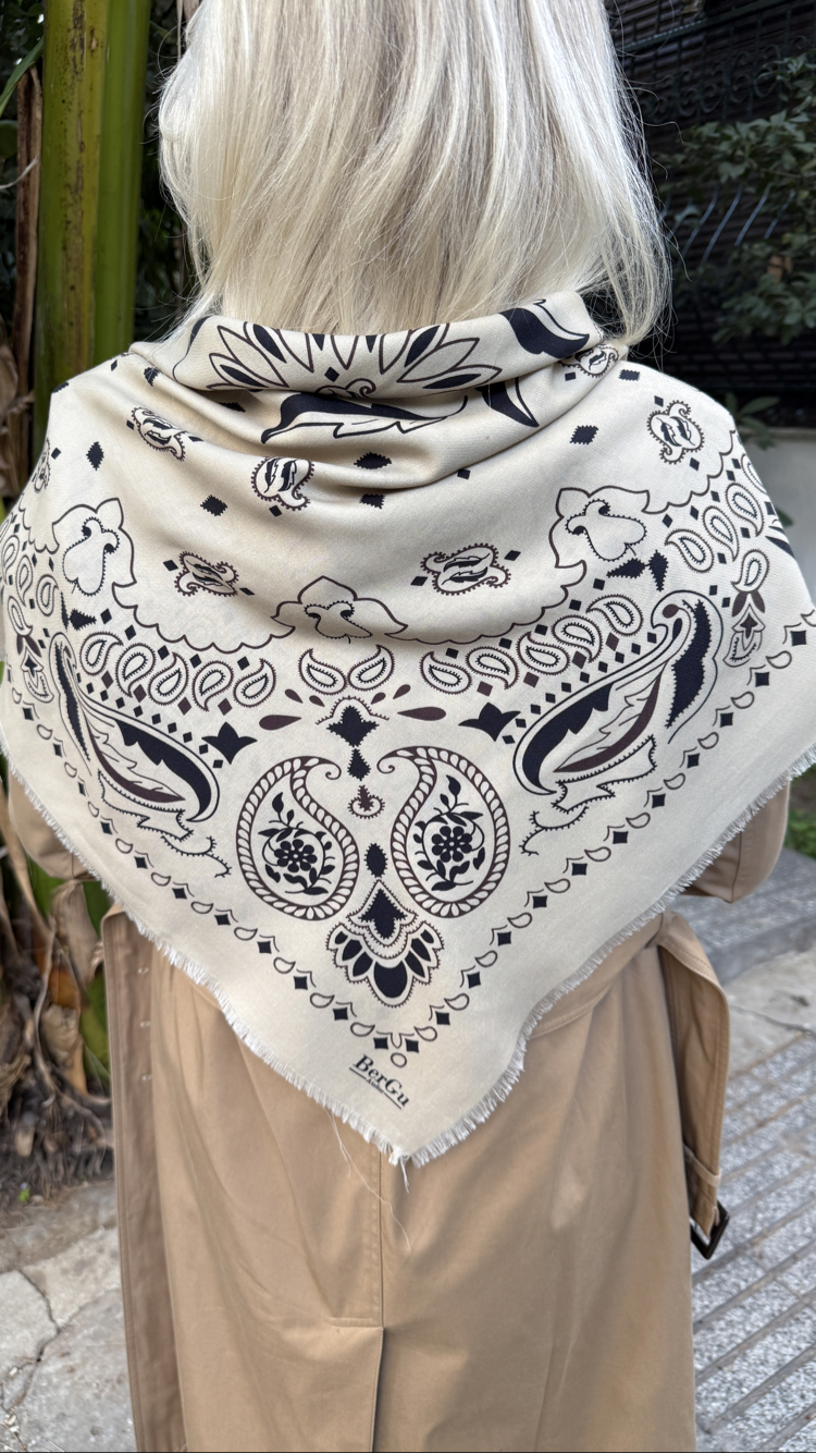 BerGu Scarf Ekru Şal 