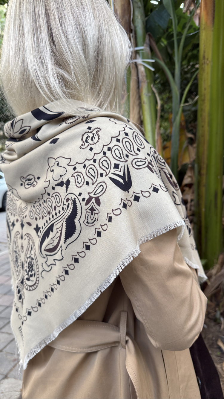 BerGu Scarf Ekru Şal 