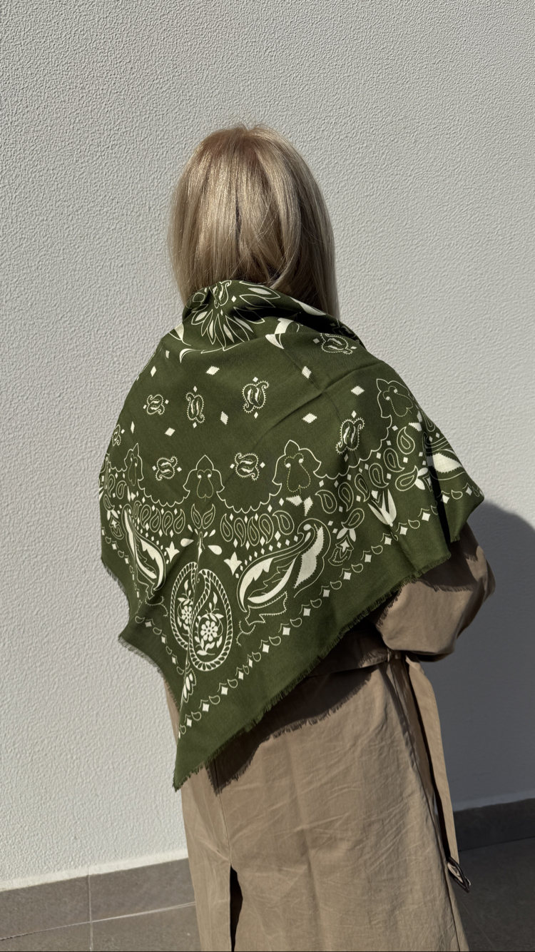 BerGu Scarf Haki Şal