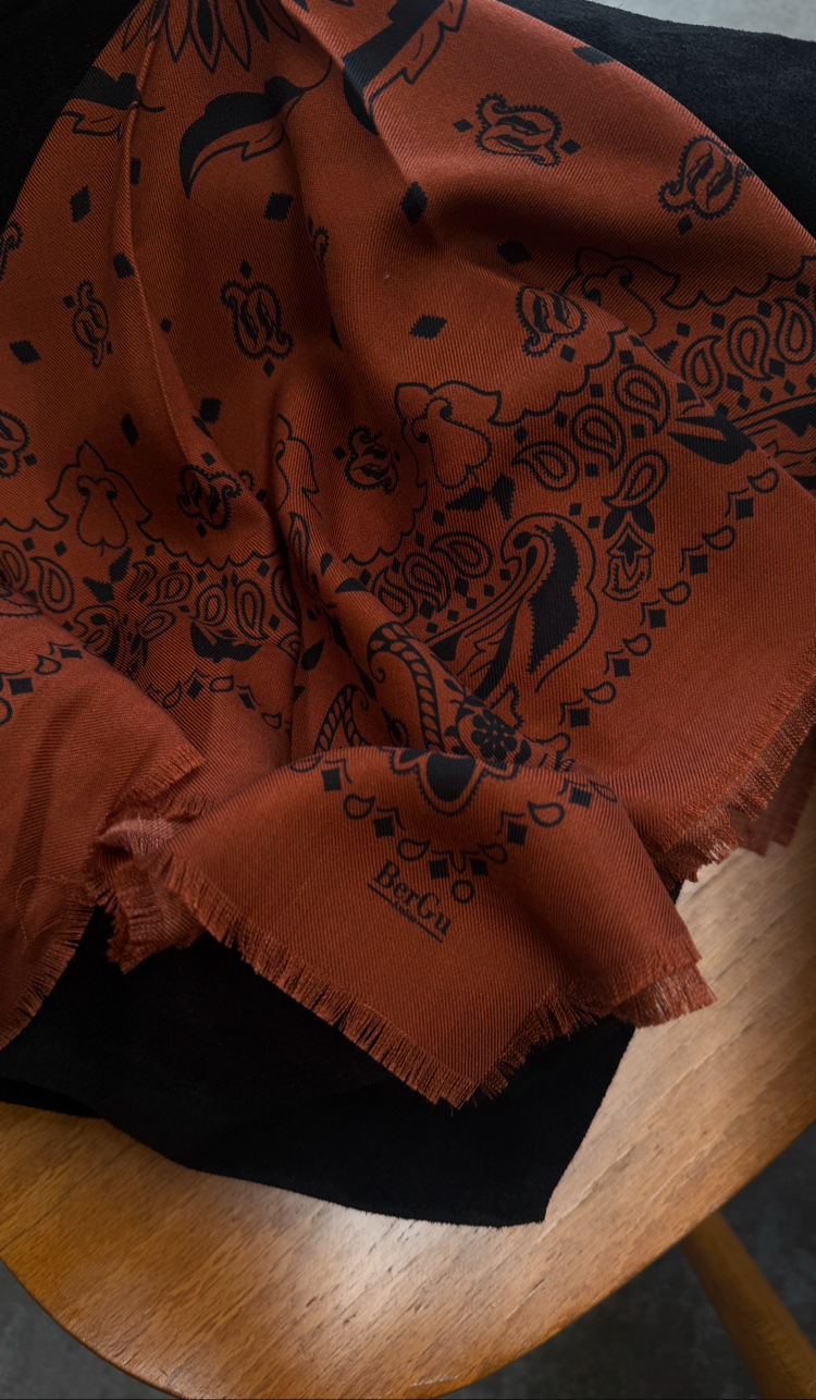 BerGu Amber Kahverengi Şal Bandana