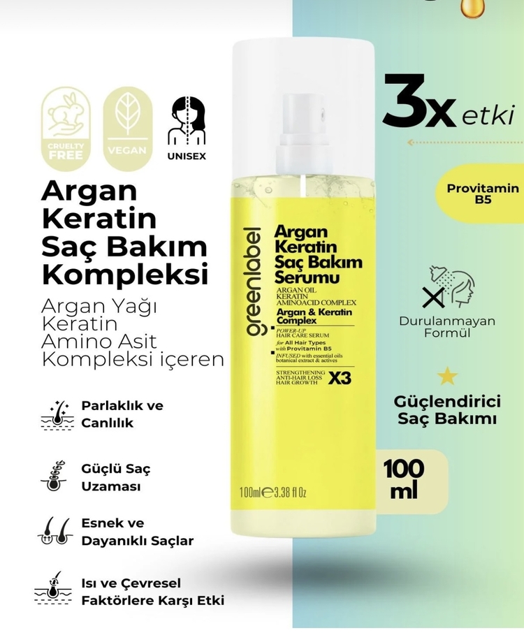 Greenlabel argan keratin saç bakım kompleksi