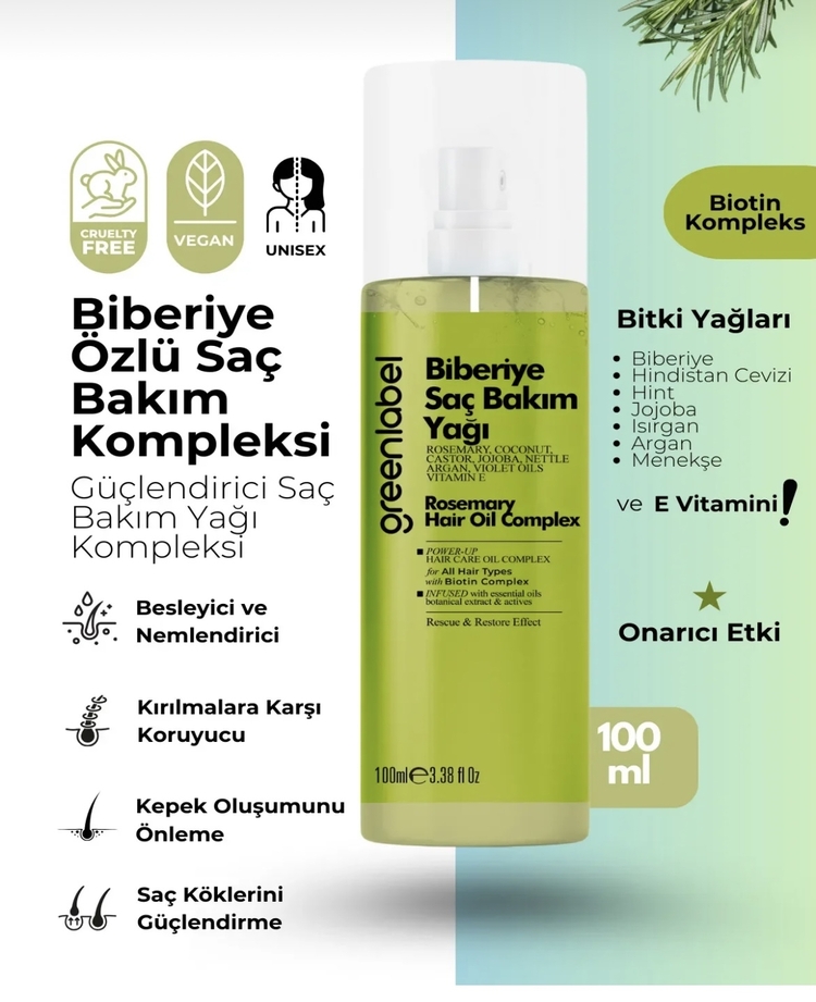 Greenlabel biberiye saç bakım kompleksi