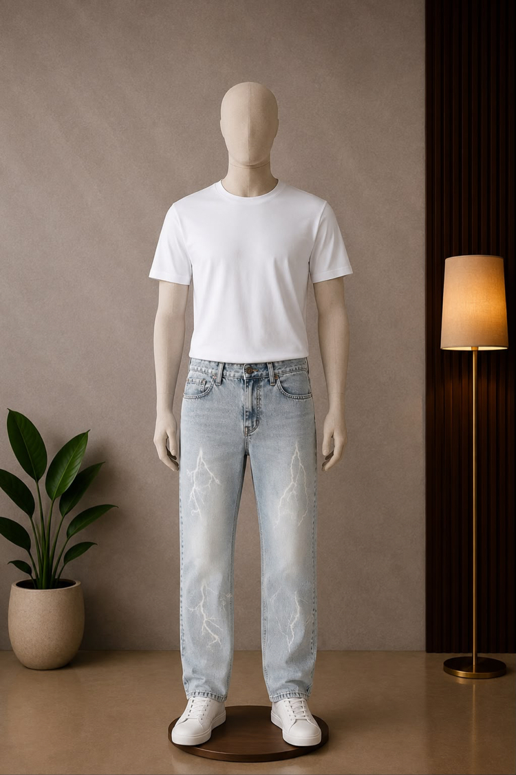 Premium buz mavisi Pantolon
