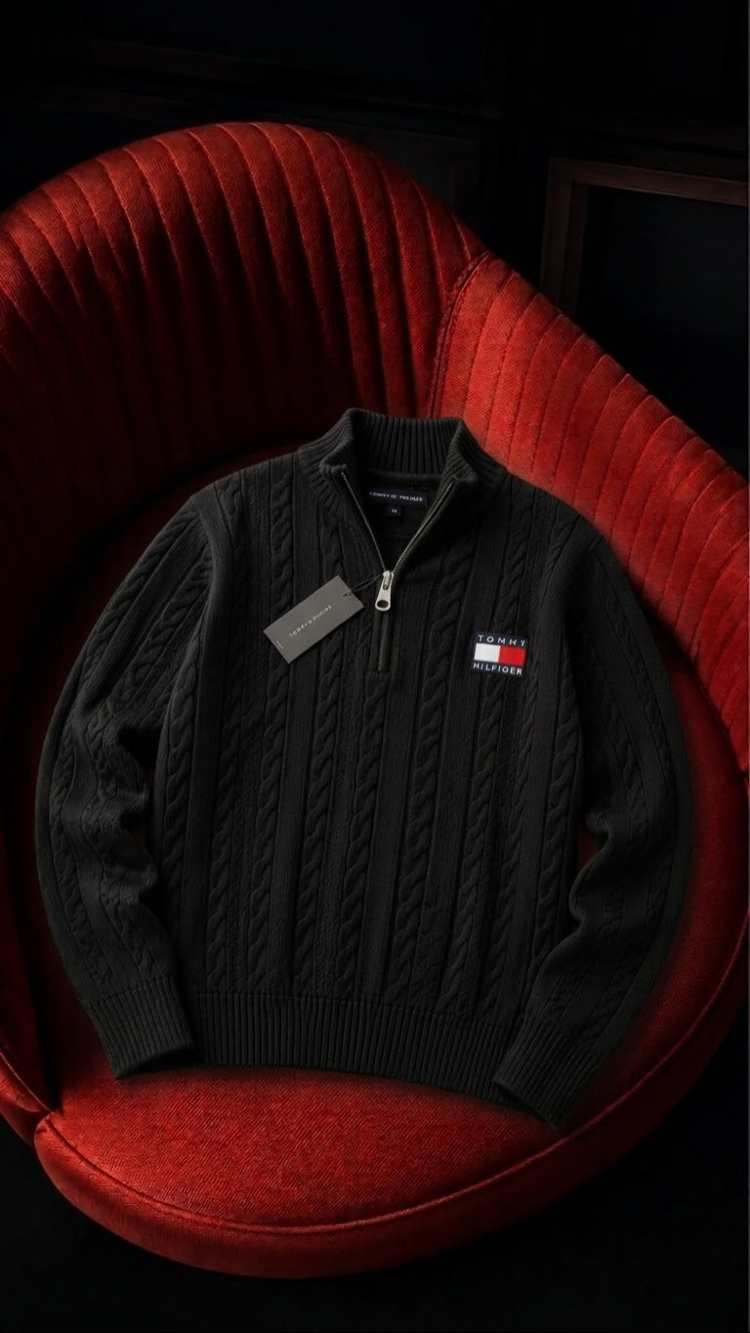 Tommy Hilfiger Fermuarlı Triko