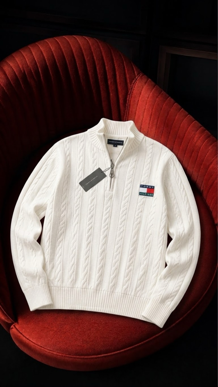 Tommy Hilfiger Fermuarlı Triko