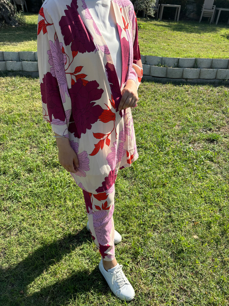 Çiçekli Kimono Takım