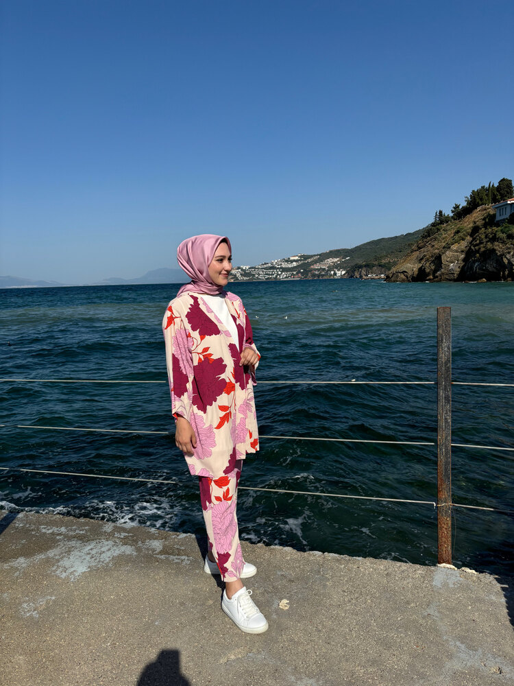 Çiçekli Kimono Takım