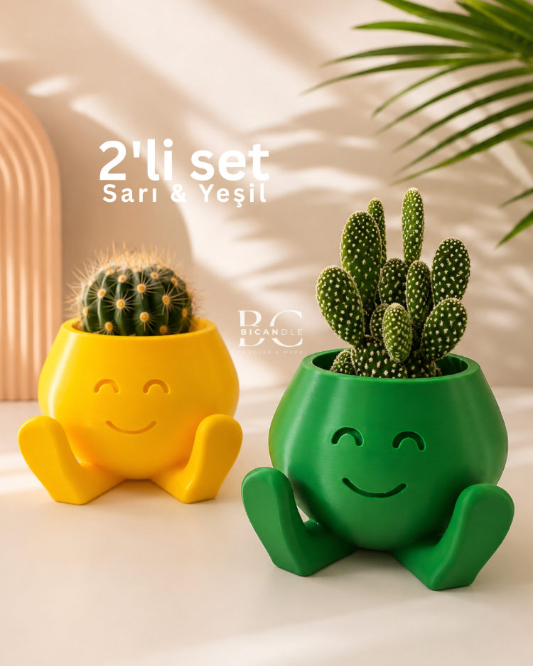2'li "Smile Buddy" Saksı Seti