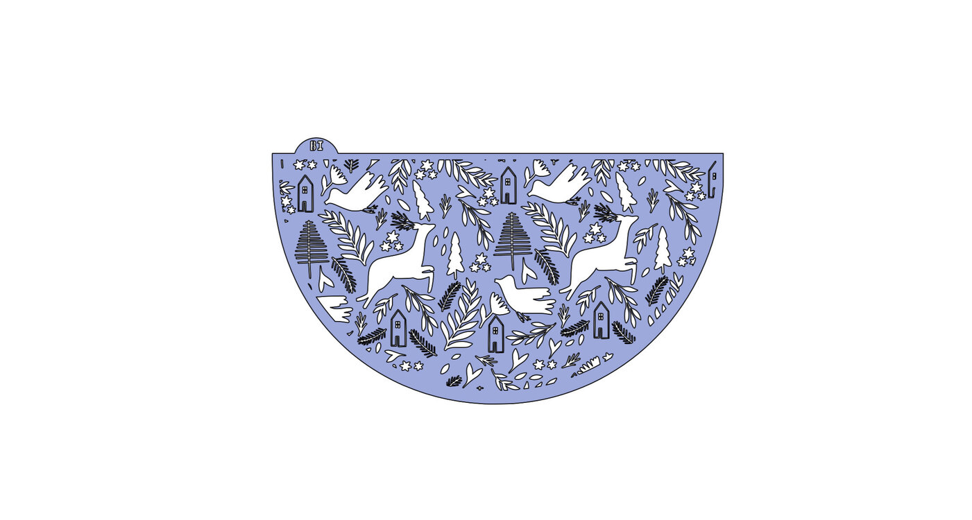 Yılbaşı Stencil -8- Yarım Daire form