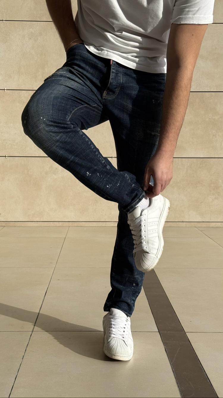 DSQUARED2 LAZER KESİM NAVYBLUE JEANS