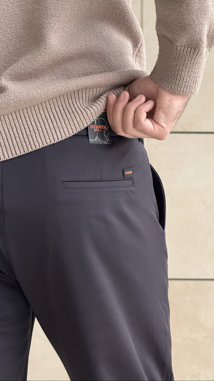 HERMES LACIVERT KUMAŞ PANTOLON